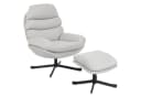 HOMCOM Relaxsessel mit Chenille-Stoff, Cremeweiß, 360-Grad-Drehmechanismus Bild 1