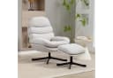 HOMCOM Relaxsessel mit Chenille-Stoff, Cremeweiß, 360-Grad-Drehmechanismus Bild 2
