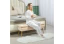 HOMCOM Sitzbank mit Stauraum Beige Samt Optik Truhenbank Bild 2