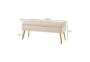 HOMCOM Sitzbank mit Stauraum Beige Samt Optik Truhenbank Bild 3
