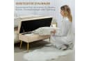 HOMCOM Sitzbank mit Stauraum Beige Samt Optik Truhenbank Bild 4