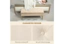 HOMCOM Sitzbank mit Stauraum Beige Samt Optik Truhenbank Bild 5