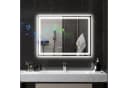 HOMCOM Badspiegel mit Bluetooth-Musikfunktion Uhr 3 Lichtfarben LED Spiegel Wandspiegel Beschlagfrei Touchschalter Silber Bild 2