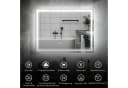 HOMCOM Badspiegel mit Bluetooth-Musikfunktion Uhr 3 Lichtfarben LED Spiegel Wandspiegel Beschlagfrei Touchschalter Silber Bild 4