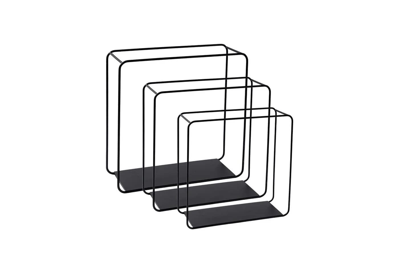 BERLINLODGE® Wandregal Metall 3er Set Schwarz - Bild 2