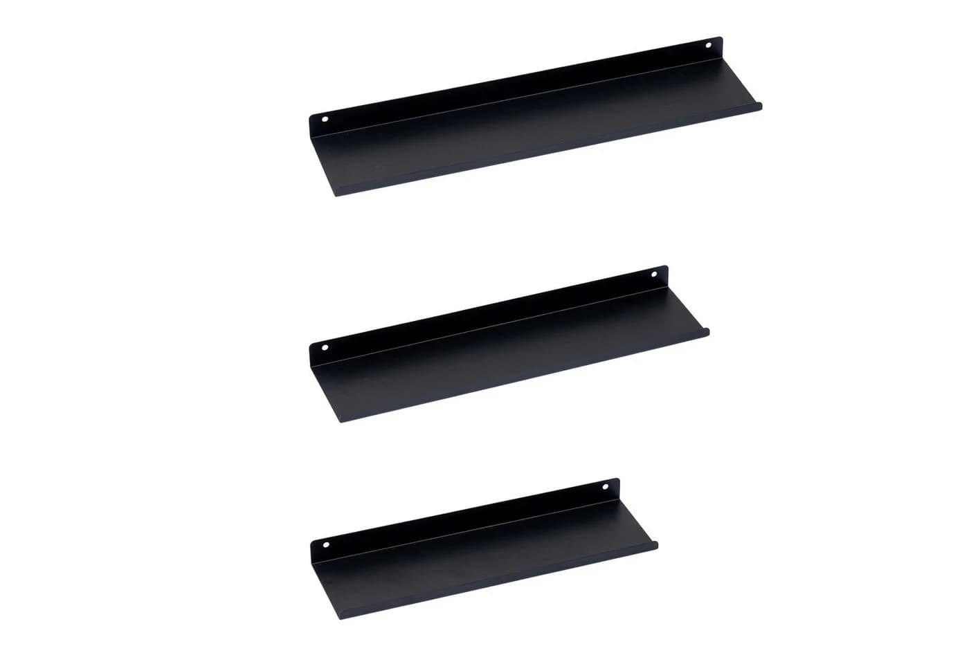 PROREGAL® Wandregal 3er Set Schwarz Metall Industrial - Bild 2