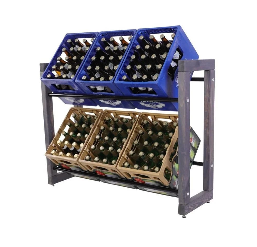 PROREGAL® Getränkekistenregal HARZ Massivholz Grau - Bild 2