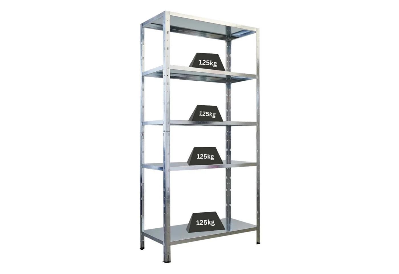 PROREGAL® Schwerlastregal Stahlregal ARES 180x90x40cm 5 Ebenen Verzinkt - Bild 2