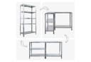 PROREGAL® Schwerlastregal Stahlregal ARES 180x90x40cm 5 Ebenen Verzinkt Bild 5