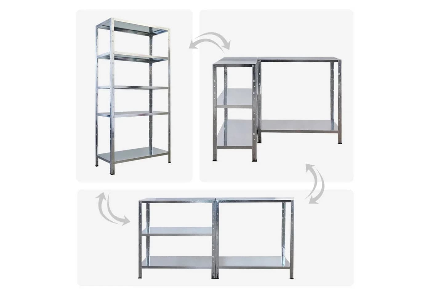 PROREGAL® Schwerlastregal Stahlregal ARES 180x90x40cm 5 Ebenen Verzinkt - Bild 5