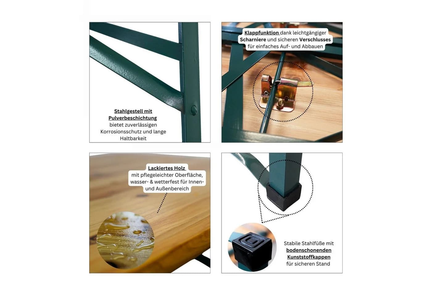 PROREGAL® Bierzeltgarnitur 3-teilig mit Schirmhalterung - Bild 5