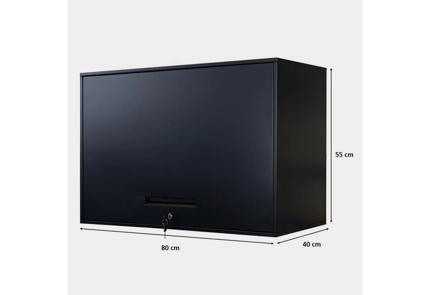 PROREGAL® Hängeschrank ELEPHANT Abschließbar Stahl Schwarz
