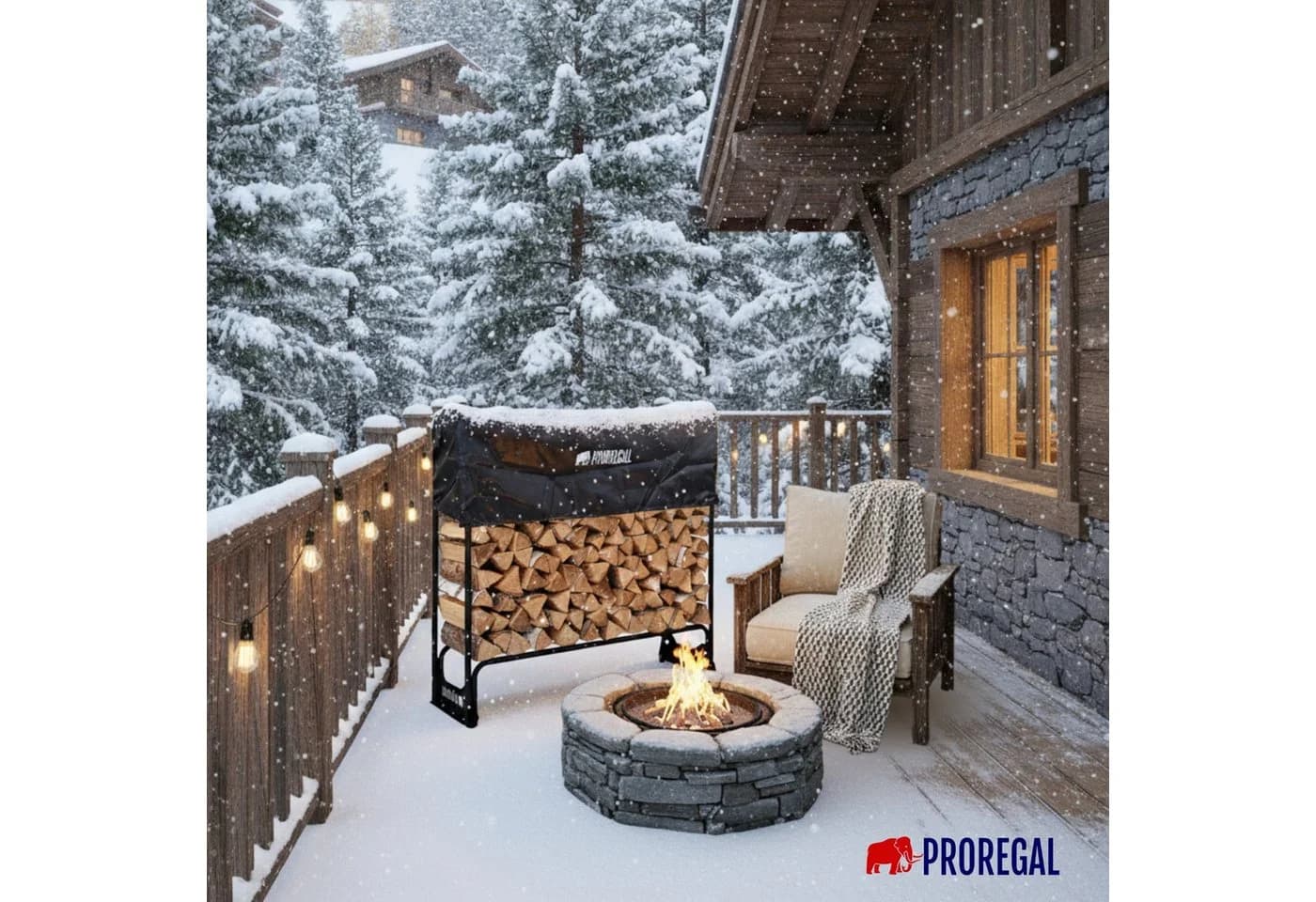 PROREGAL® Kaminholzregal Schwarz Wetterfest - Bild 3