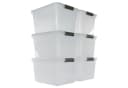 PROREGAL Aufbewahrungsbox mit Deckel 45L Transparent 6er Set Bild 2