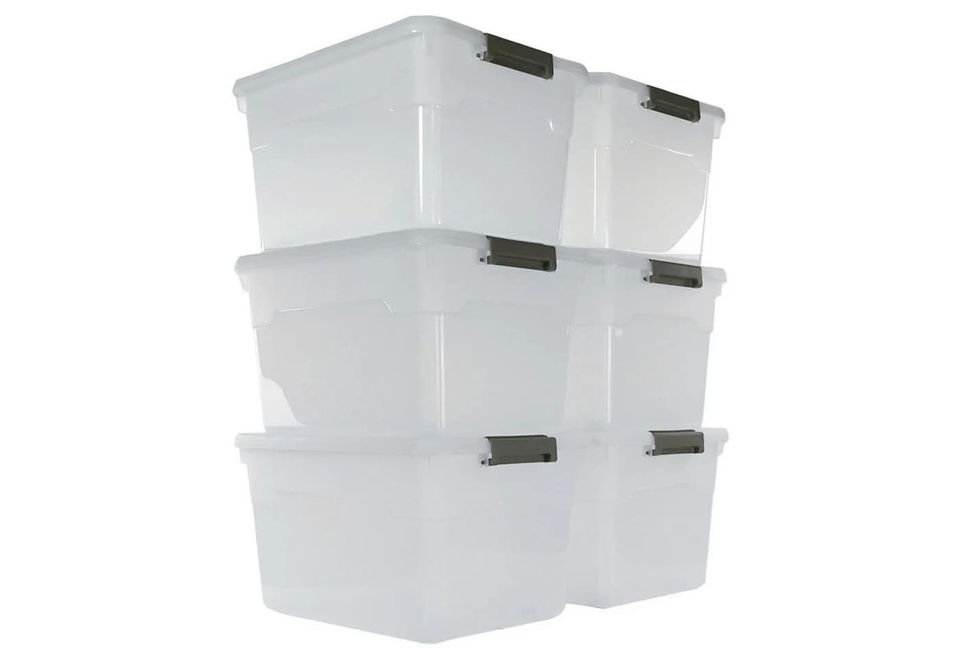 PROREGAL Aufbewahrungsbox mit Deckel 45L Transparent 6er Set - Bild 2