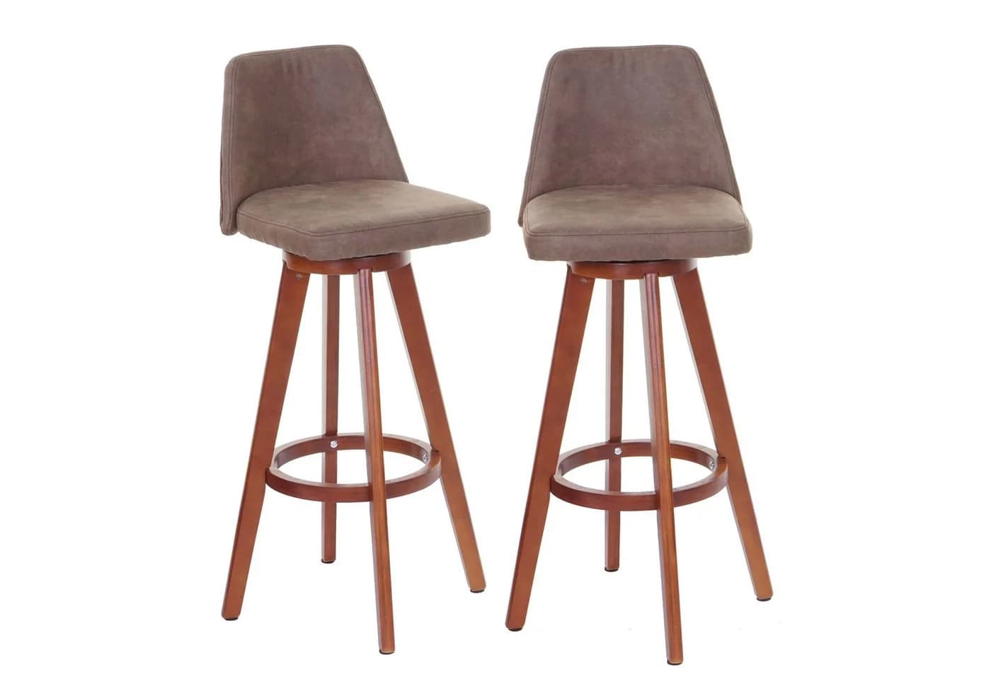 PROREGAL® Barhocker 2er Set drehbar mit Lehne Braun