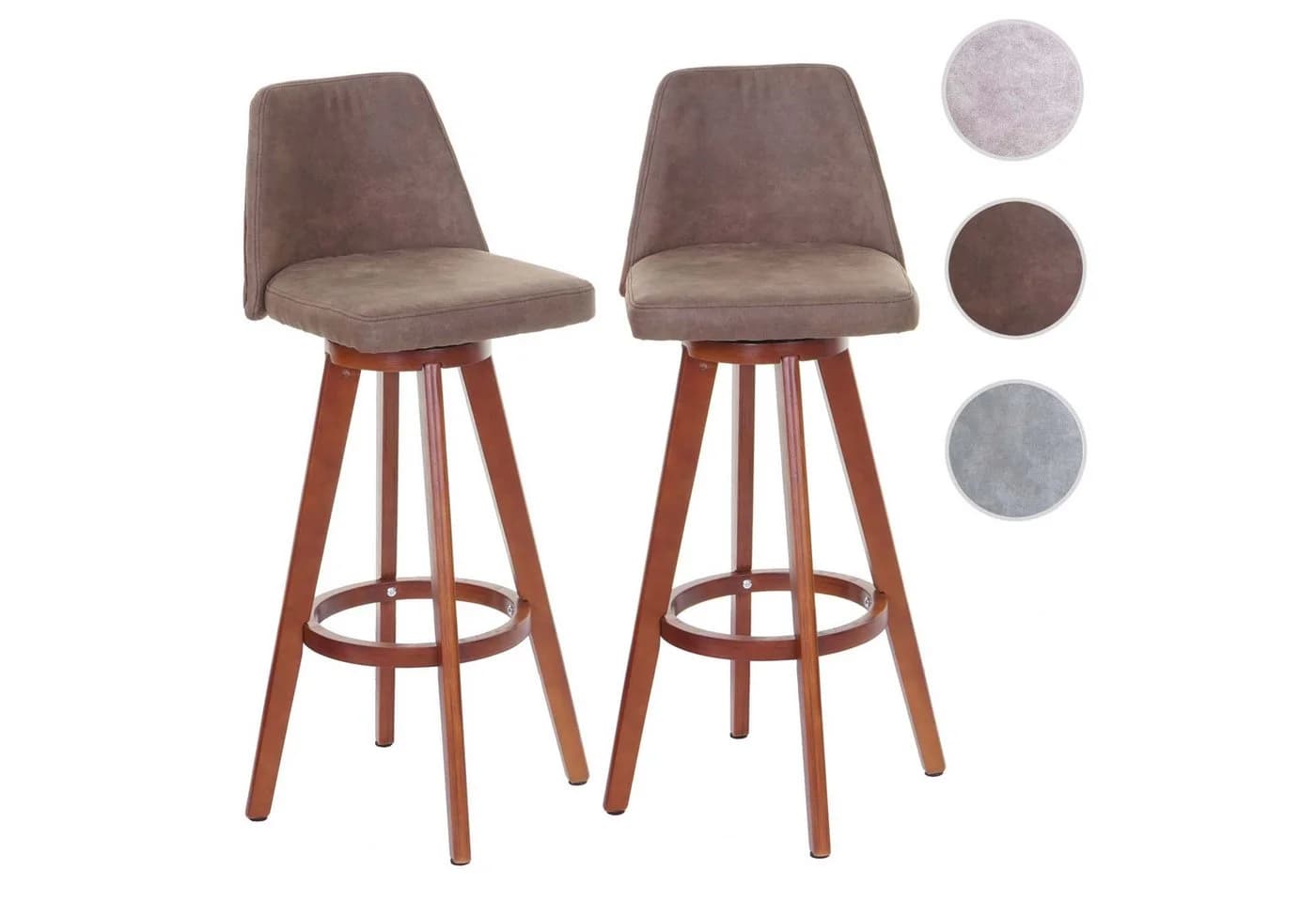 PROREGAL® Barhocker 2er Set drehbar mit Lehne Braun - Bild 5