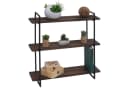 PROREGAL® Wandregal Industrial Dunkelbraun/Schwarz 3 Ablageflächen Bild 1