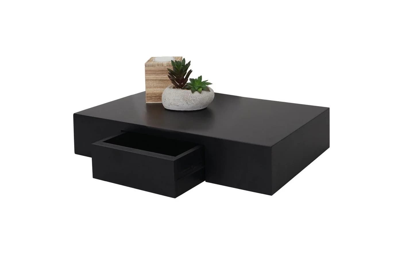 PROREGAL® Wandregal aus Holz mit Schublade Schwarz - Bild 3