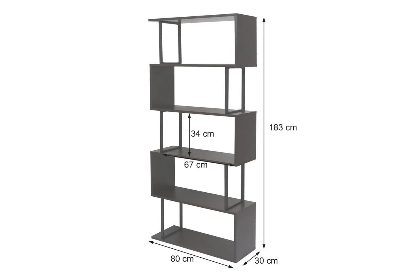 PROREGAL® Bücherregal Standregal grau Metall 3D-Struktur - Bild 3