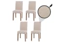 PROREGAL® Esszimmerstuhl Set 4-tlg. Beige/Creme Chenille Holz Bild 1