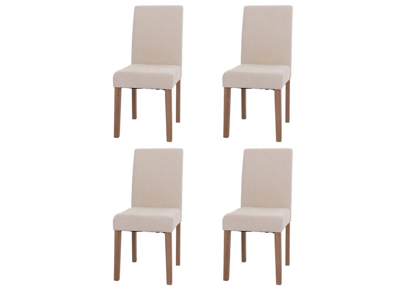 PROREGAL® Esszimmerstuhl Set 4-tlg. Beige/Creme Chenille Holz - Bild 2