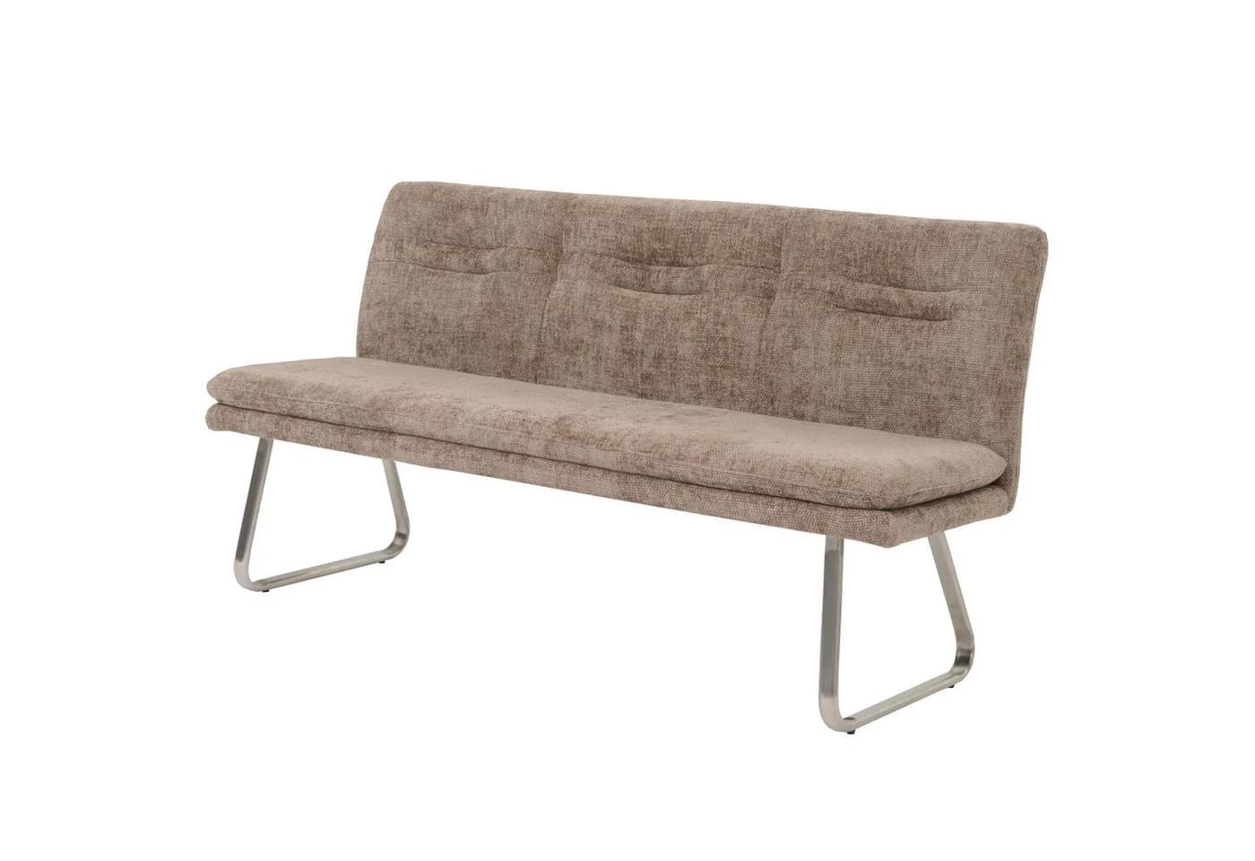 PROREGAL® Sitzbank mit Rückenlehne Braun Edelstahl - Bild 2