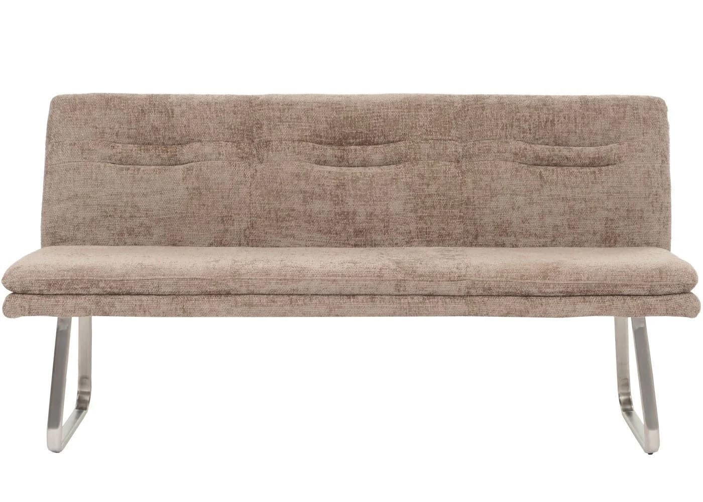 PROREGAL® Sitzbank mit Rückenlehne Braun Edelstahl - Bild 4
