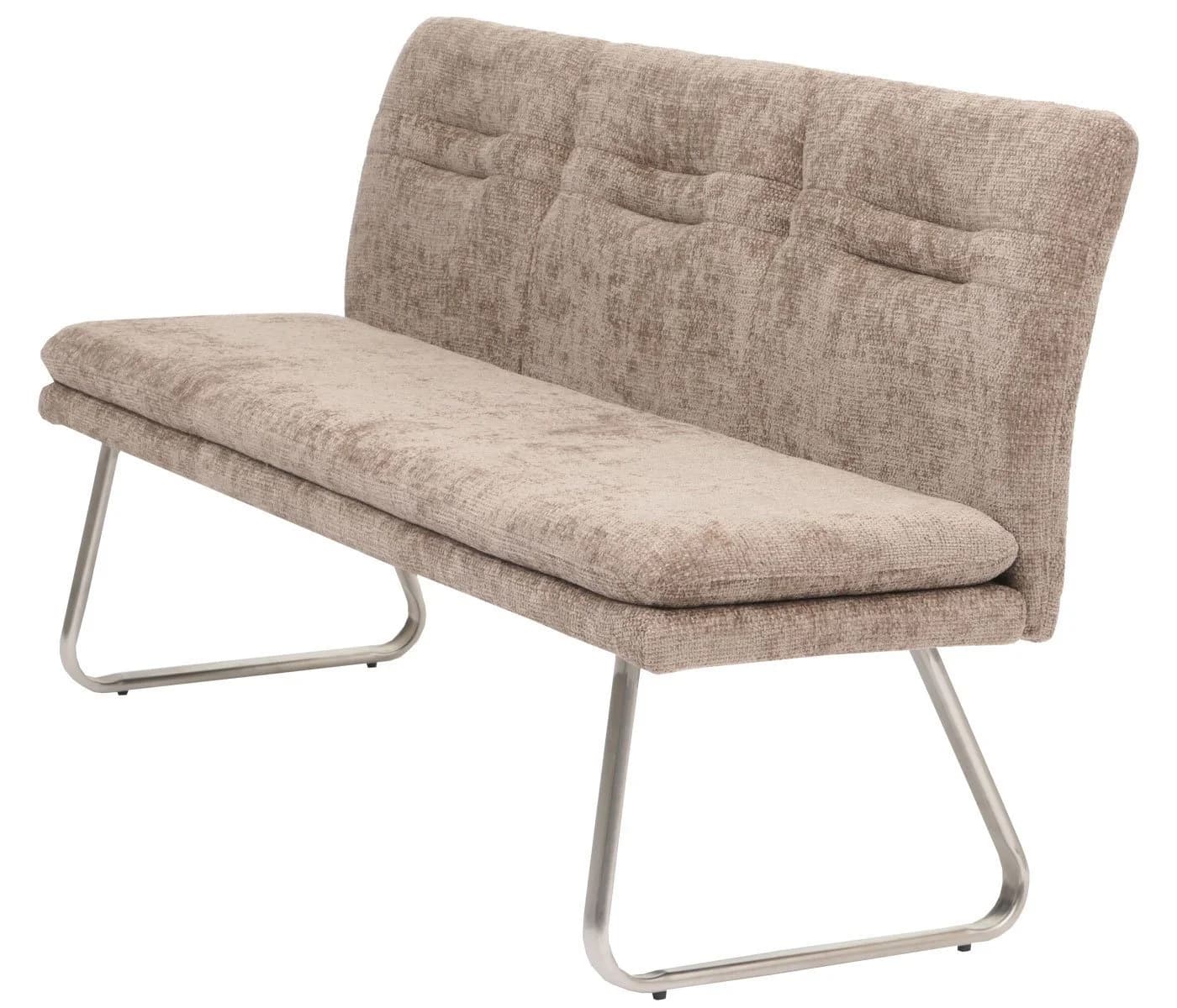 PROREGAL® Sitzbank mit Rückenlehne Braun Edelstahl - Bild 5