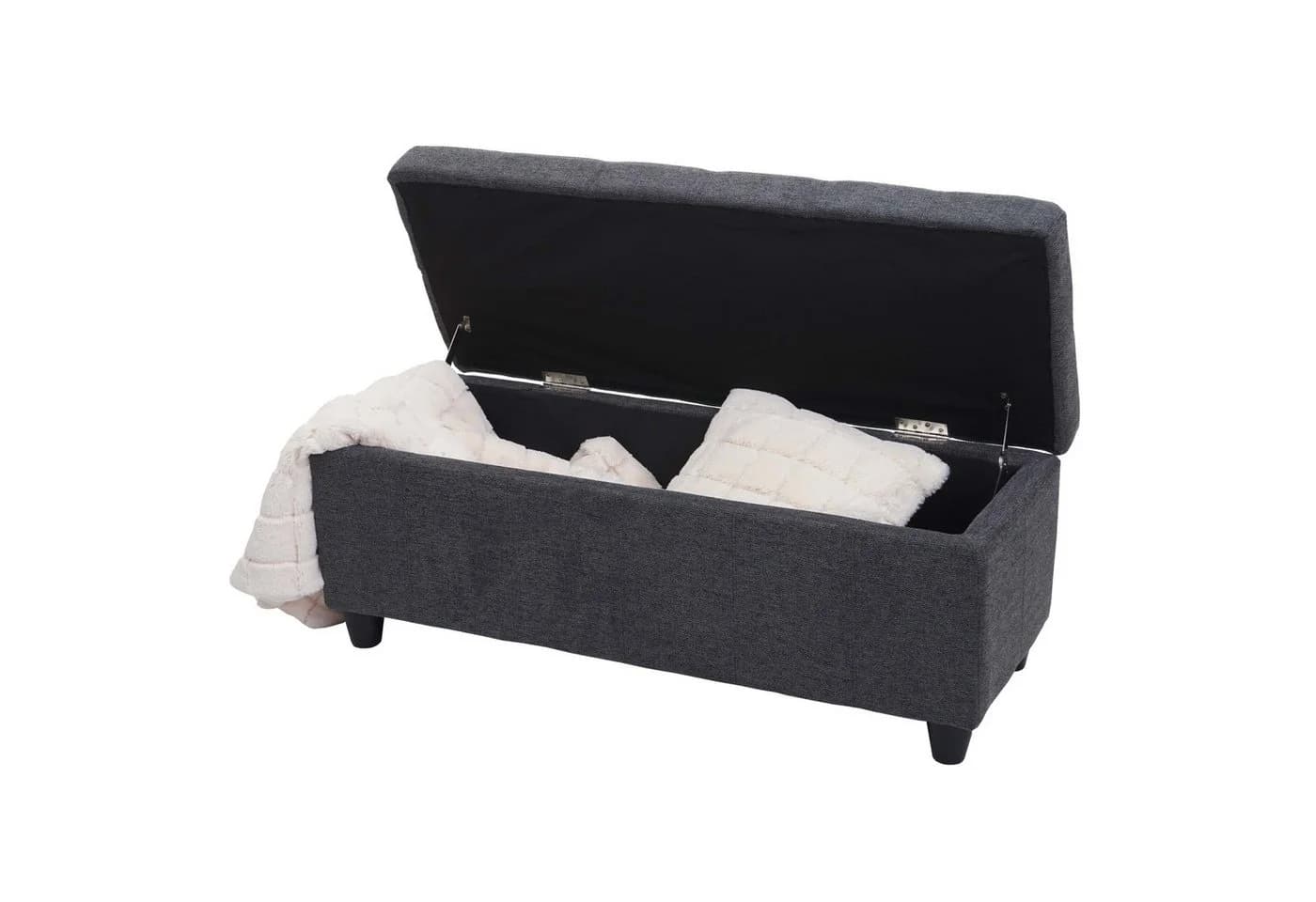 PROREGAL® Sitztruhe Aufbewahrungs-Truhe Grau