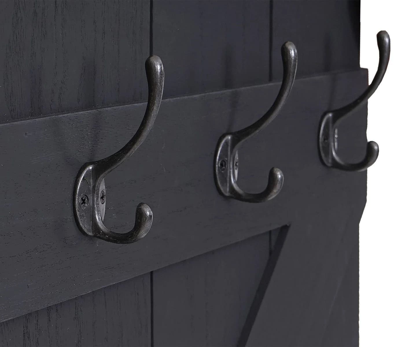 BERLINLODGE® Wandgarderobe Landhausstil Dunkelgrau - Bild 4
