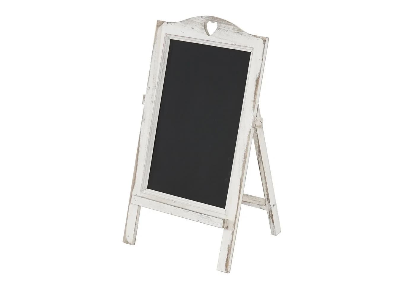 PROREGAL® Standtafel Werbetafel Kreidetafel Weiß Shabby-Look