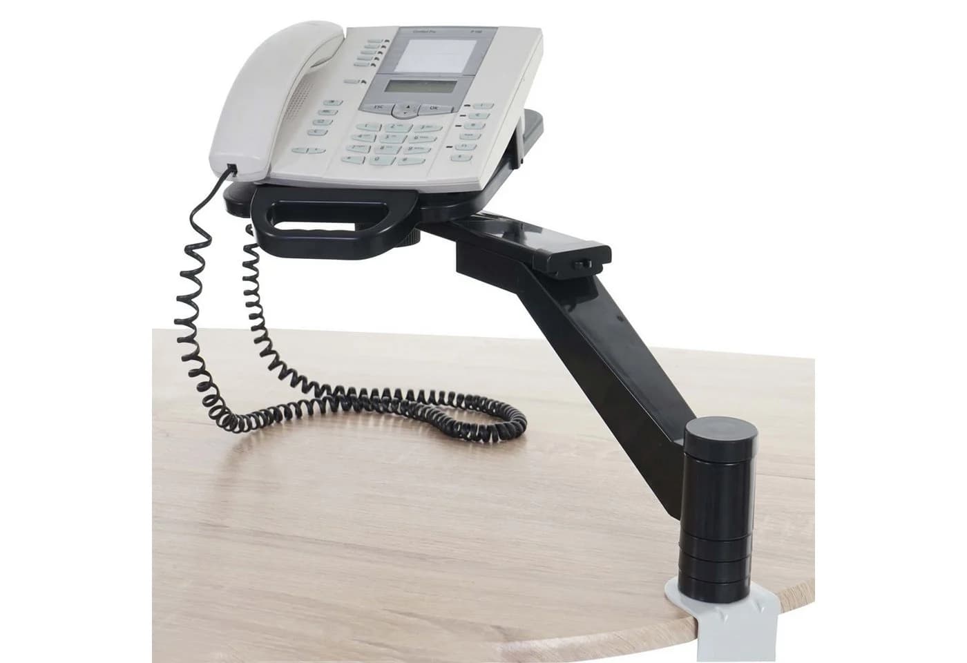 PROREGAL® Telefontisch T555 Schwarz höhenverstellbar