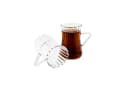 Mulex Teeglas 6-tlg. mit Henkel Borosilikatglas Riffle-Design Bild 2