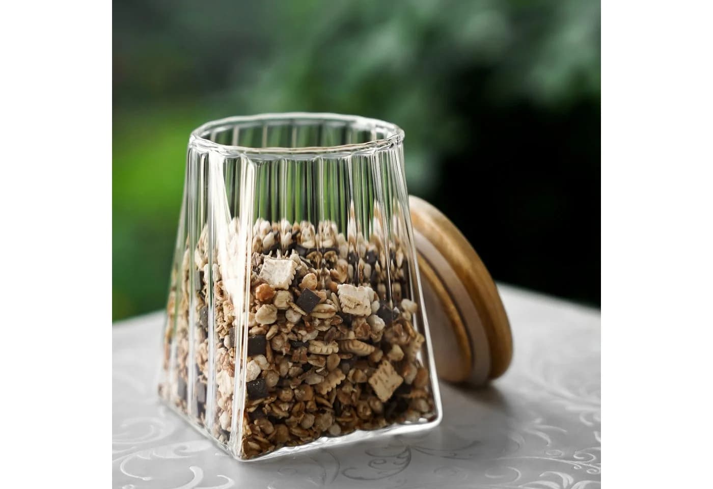 Mulex Vorratsglas 3er Set Borosilikatglas mit Holzdeckel - Bild 3