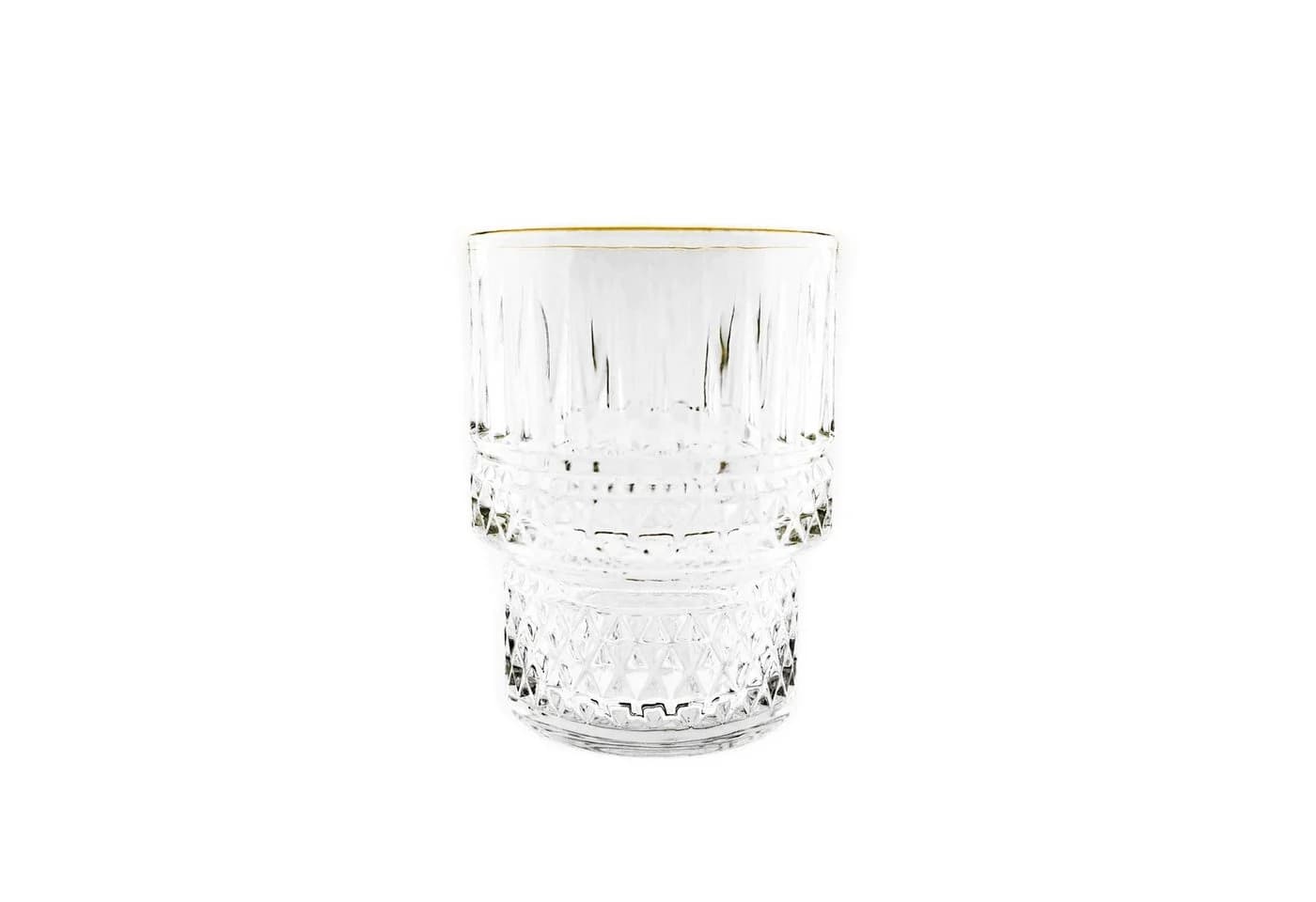 Sunay Gläser-Set 6-tlg. Goldumrandung Riffelmuster 175ml