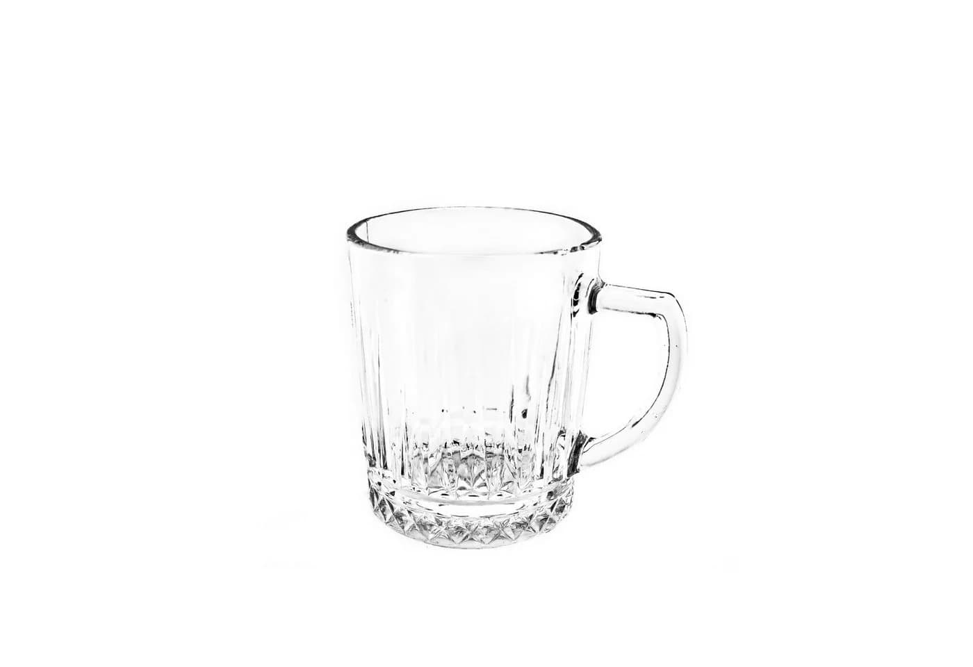 Almina Gläser-Set 6-tlg. mit Henkel, Riffle-Design, transparent, 240 ml