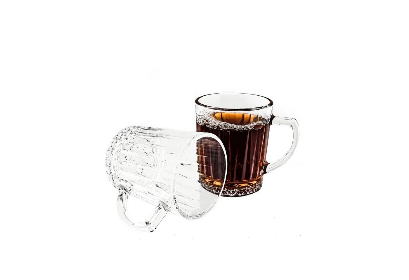 Almina Gläser-Set 6-tlg. mit Henkel, Riffle-Design, transparent, 240 ml - Bild 2