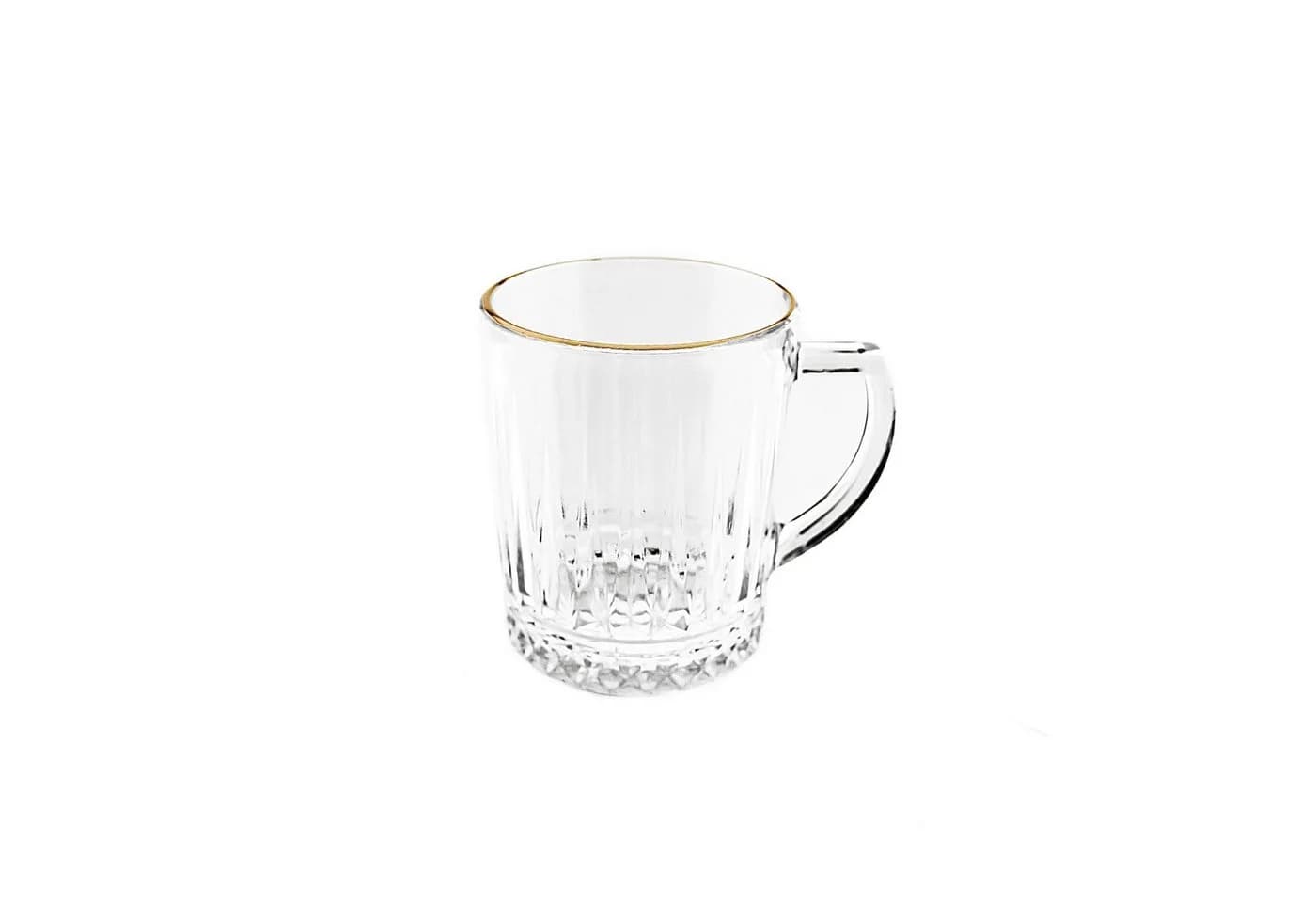Almina Gläser-Set 6-tlg. mit Henkel 240 ml Gold Riffle-Design