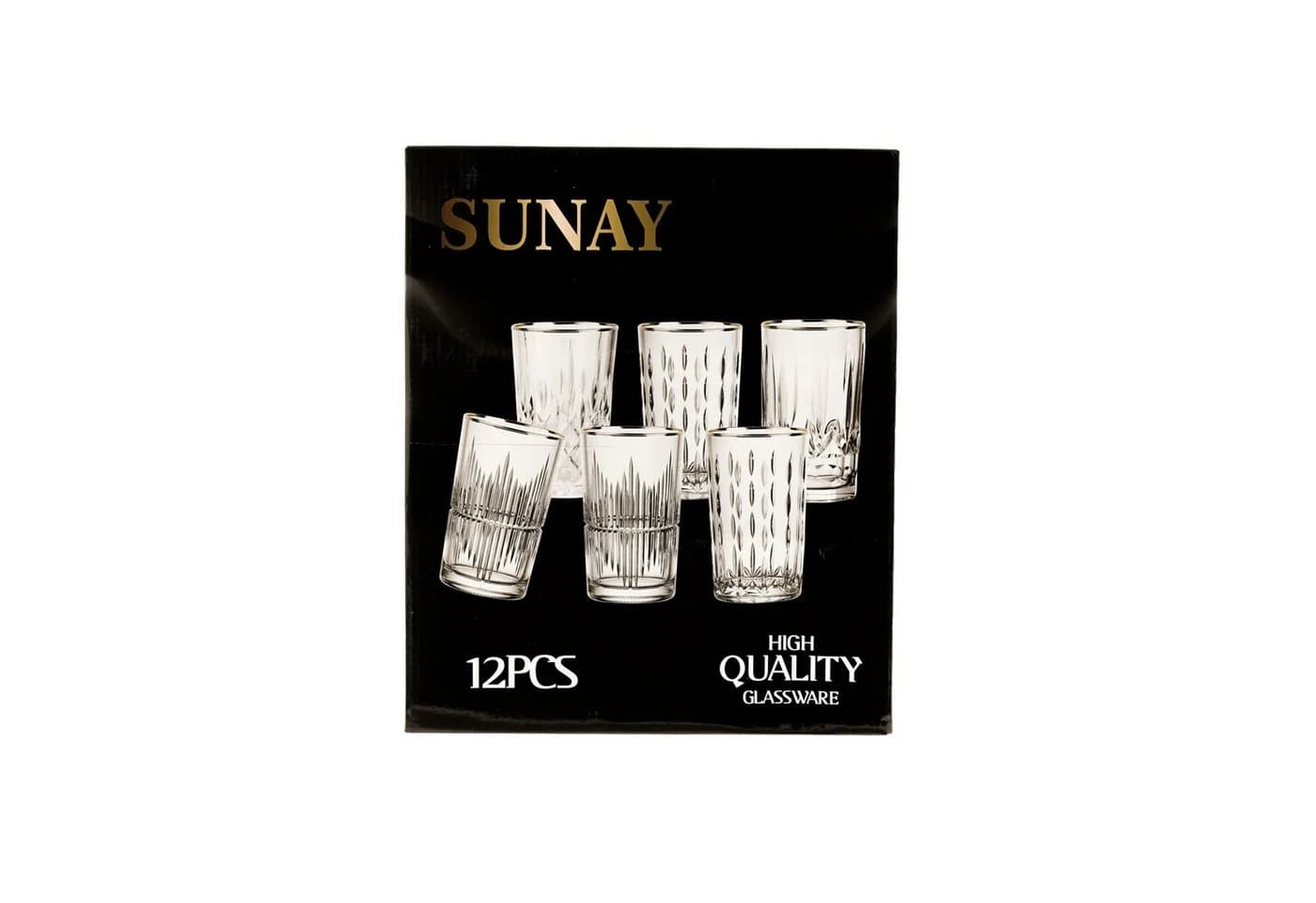 Sunay 12-teiliges Gläser-Set mit Goldrand und Tropfendesign - Bild 4