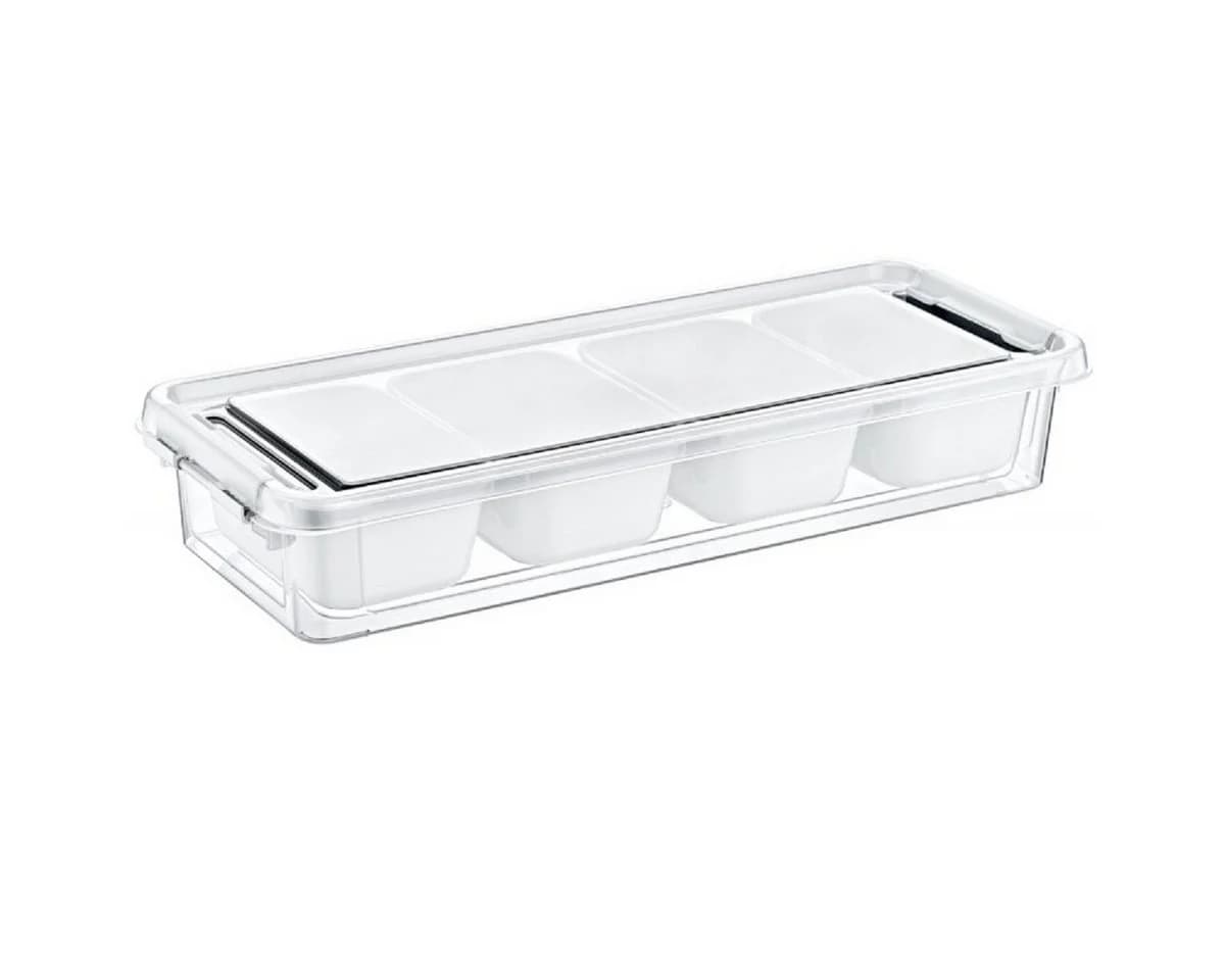 COFI 1453 Aufbewahrungsbox Weiß mit 4 Innenschalen
