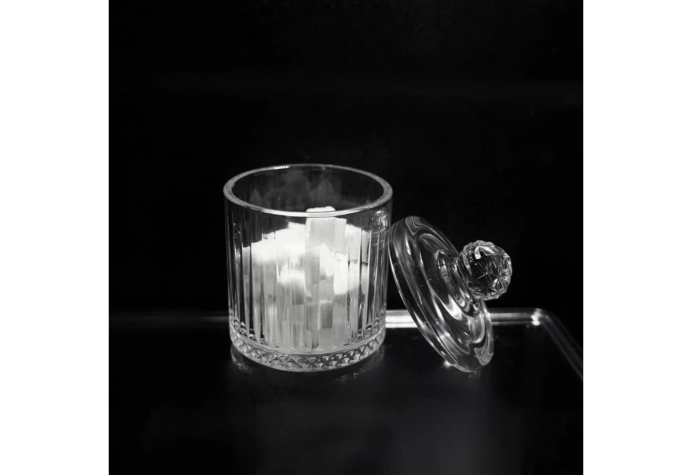 Almina Schale mit Deckel Riffle-Design Transparent - Bild 3