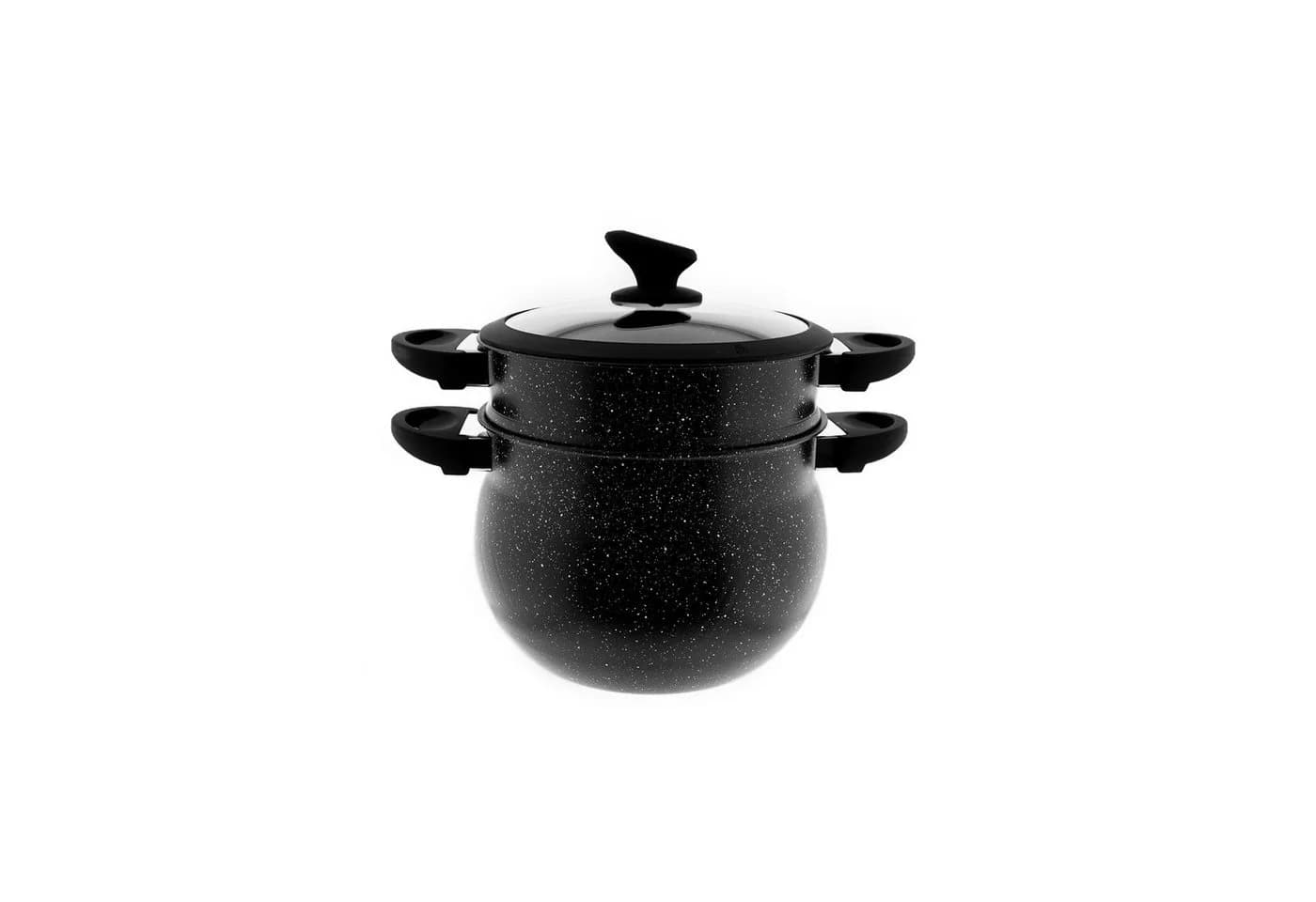 Sunay 3in1 Kochtopf mit Marmorbeschichtung & Dampfgarer Schwarz - Bild 2