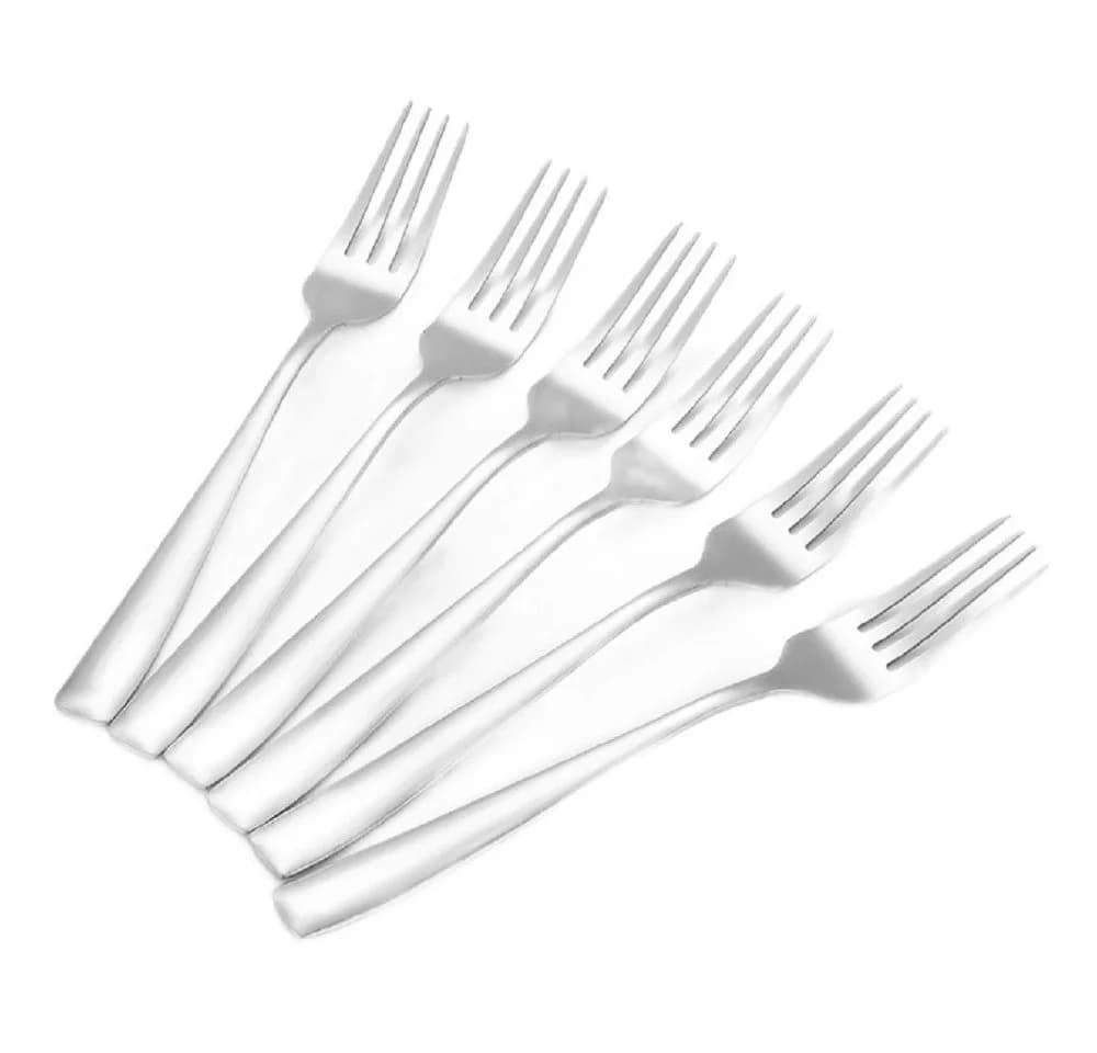 Cheffinger Besteck-Set Modernes 6er Set Menügabel Edelstahl Silber - Bild 2