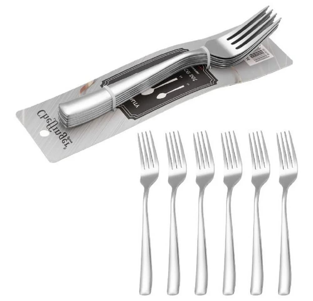 Cheffinger Besteck-Set Modernes 6er Set Menügabel Edelstahl Silber - Bild 5