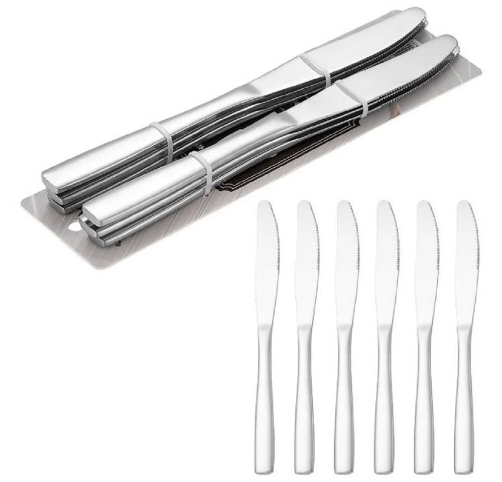 Cheffinger Besteck-Set Modernes 6er Set Tafelmesser Edelstahl Silber - Bild 4