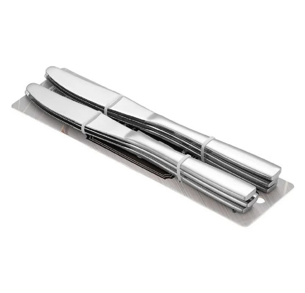 Cheffinger Besteck-Set Modernes 6er Set Tafelmesser Edelstahl Silber - Bild 5