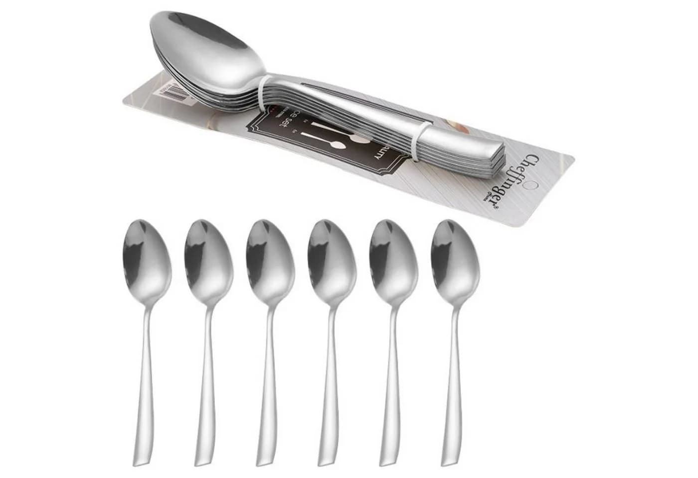Cheffinger Besteck-Set 6er Set Menülöffel Modernes Edelstahl Silber - Bild 5