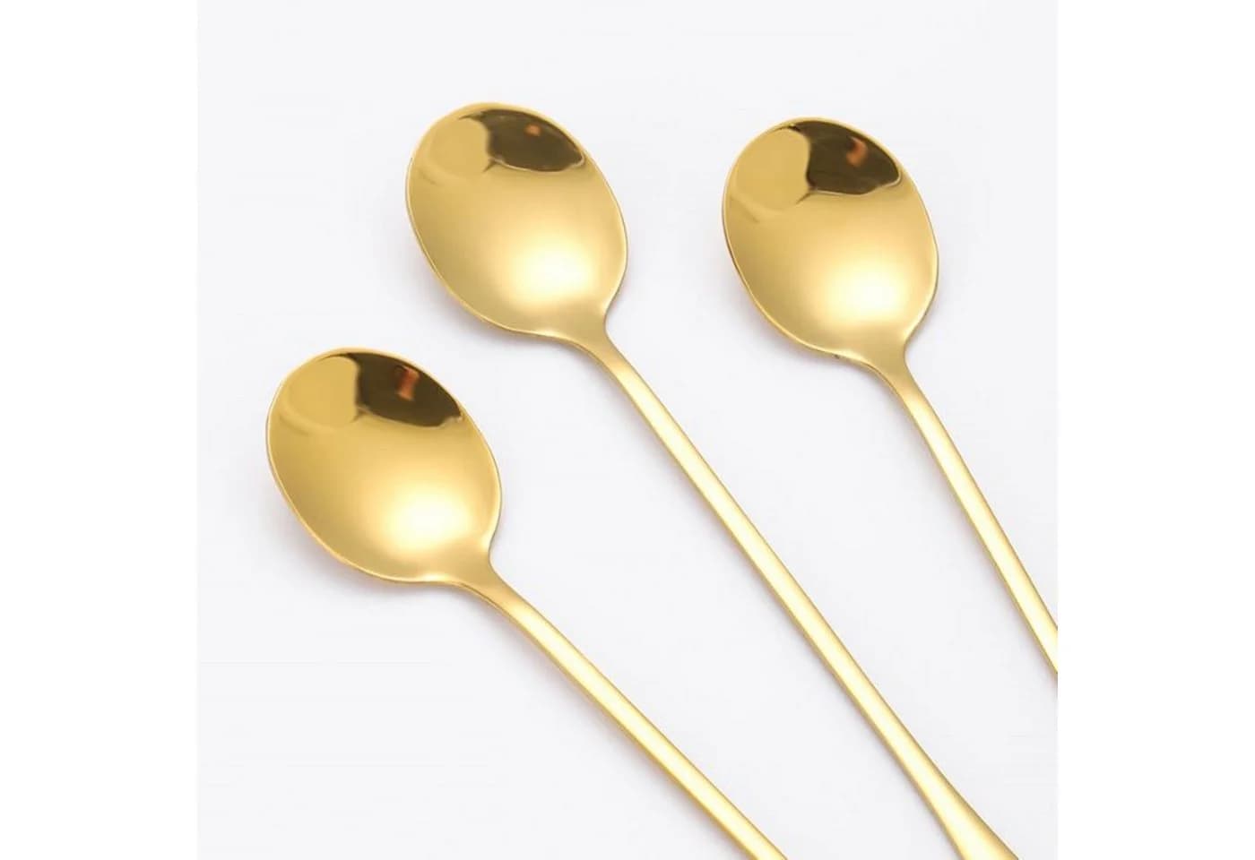 Cheffinger 6er Latte-Kaffeelöffel Set Goldener Edelstahl