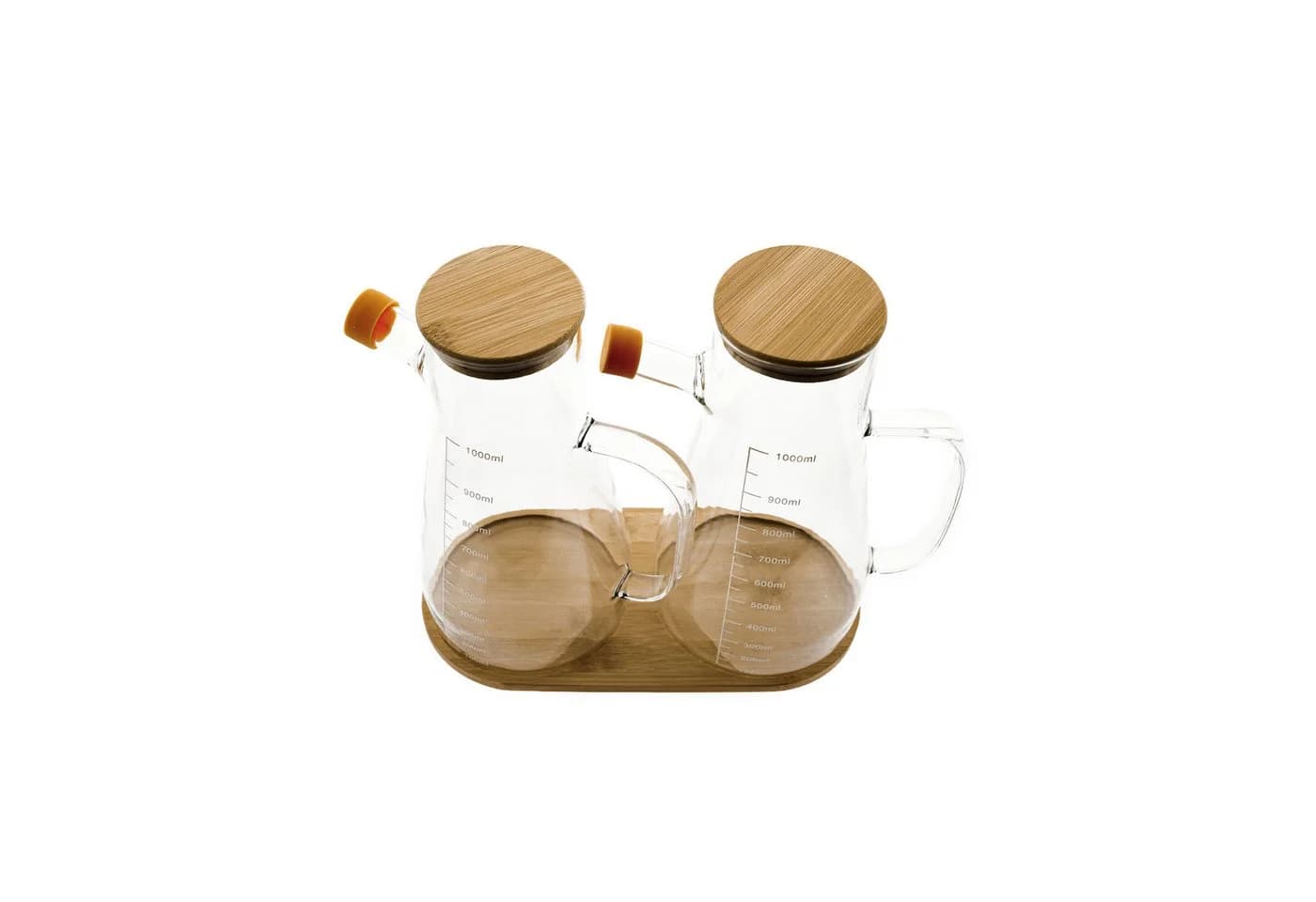 Sunay Ölspender 3-teilig Glas mit Bambusdeckel & Untersetzer